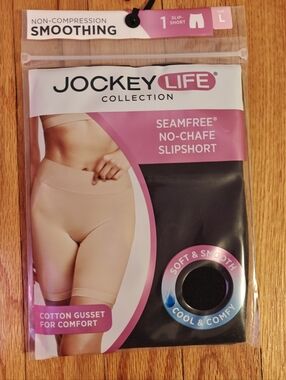 Jockey Life Seamfree Slipshorts - Black with Pink Trim